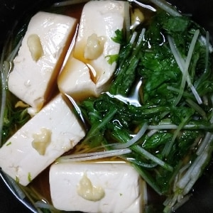 水菜と豆腐のさっと煮碗